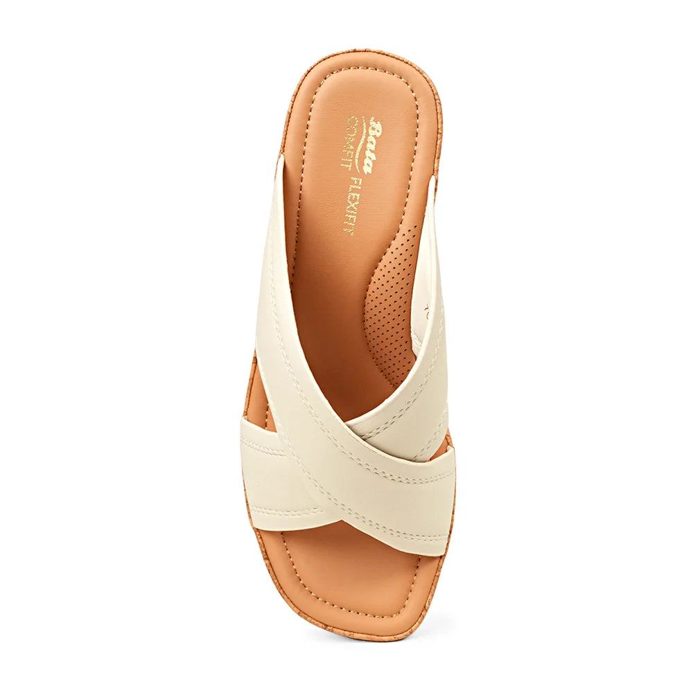 Bata Comfit Women White Heel